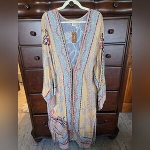 NWT, RAJ, Bohemian Floral Kimono Cardigan, OS